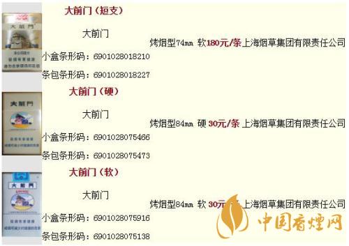 大前門(mén)軟短1916香煙多少錢(qián)一包 大前門(mén)系列香煙價(jià)格2020