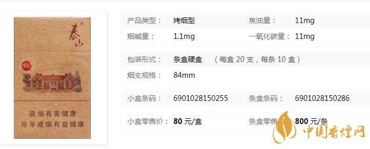 泰山1913香煙多少錢一盒？泰山1913各地價(jià)格表查詢2020